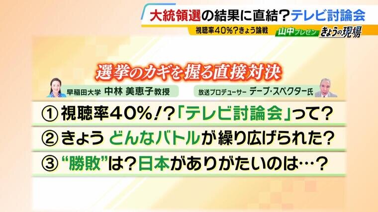 【アメリカ大統領選】ハリス氏『機会がある経済を生み出したい』トランプ氏『なぜこれまでの3年半でやらなかった』...テレビ討論会でどんな舌戦が？