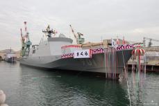 海上自衛隊の新型「さくら」型哨戒艦が進水。小型ながら「無人機母艦