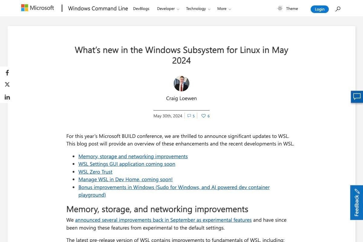 Windows Subsystem for Linuxのアップデート概要発表