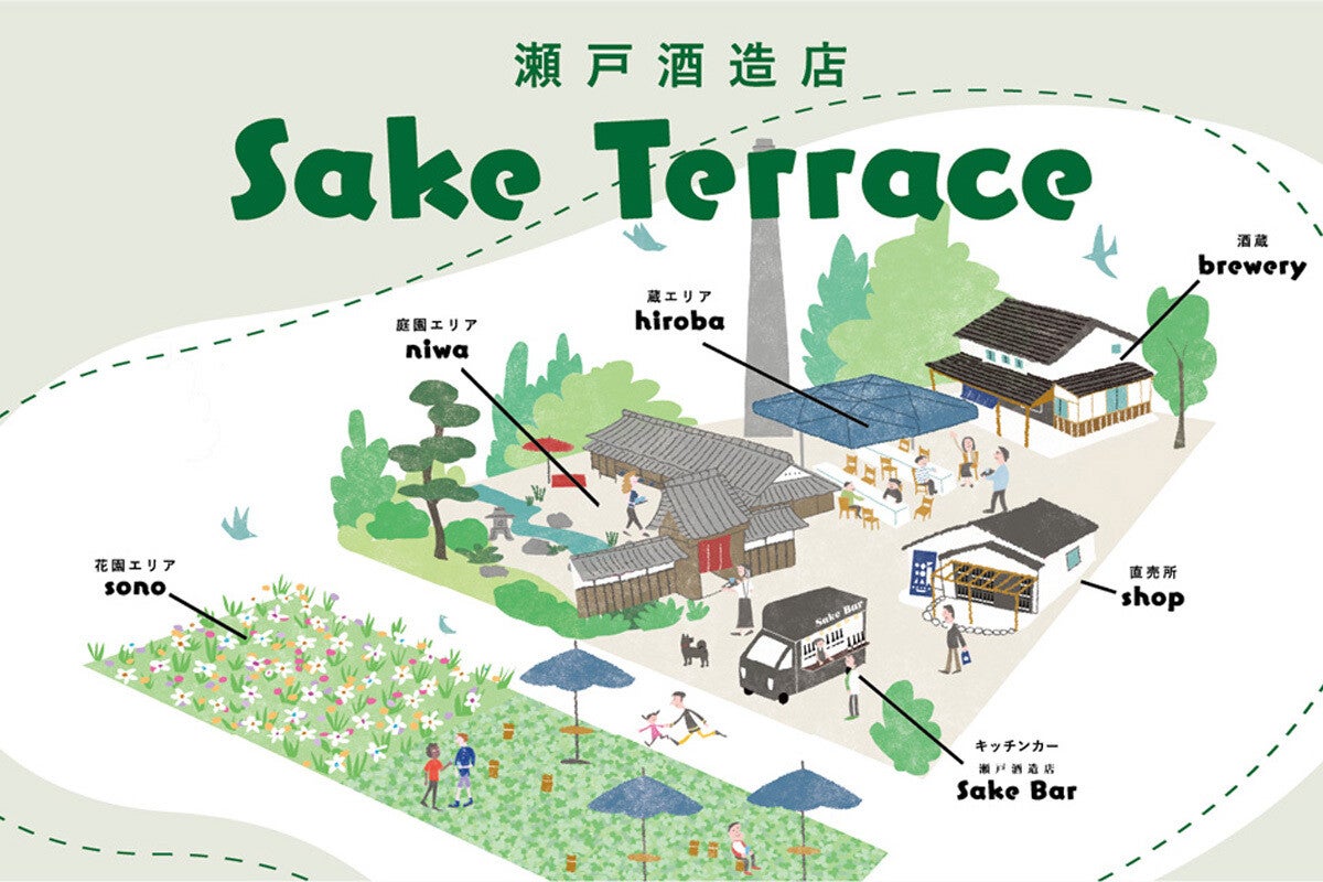 神奈川県開成町「瀬戸酒造店」が酒蔵全体をオープンスペース「SakeTerrace」として開放 - コイン式試飲サーバーの角打ち庭園も