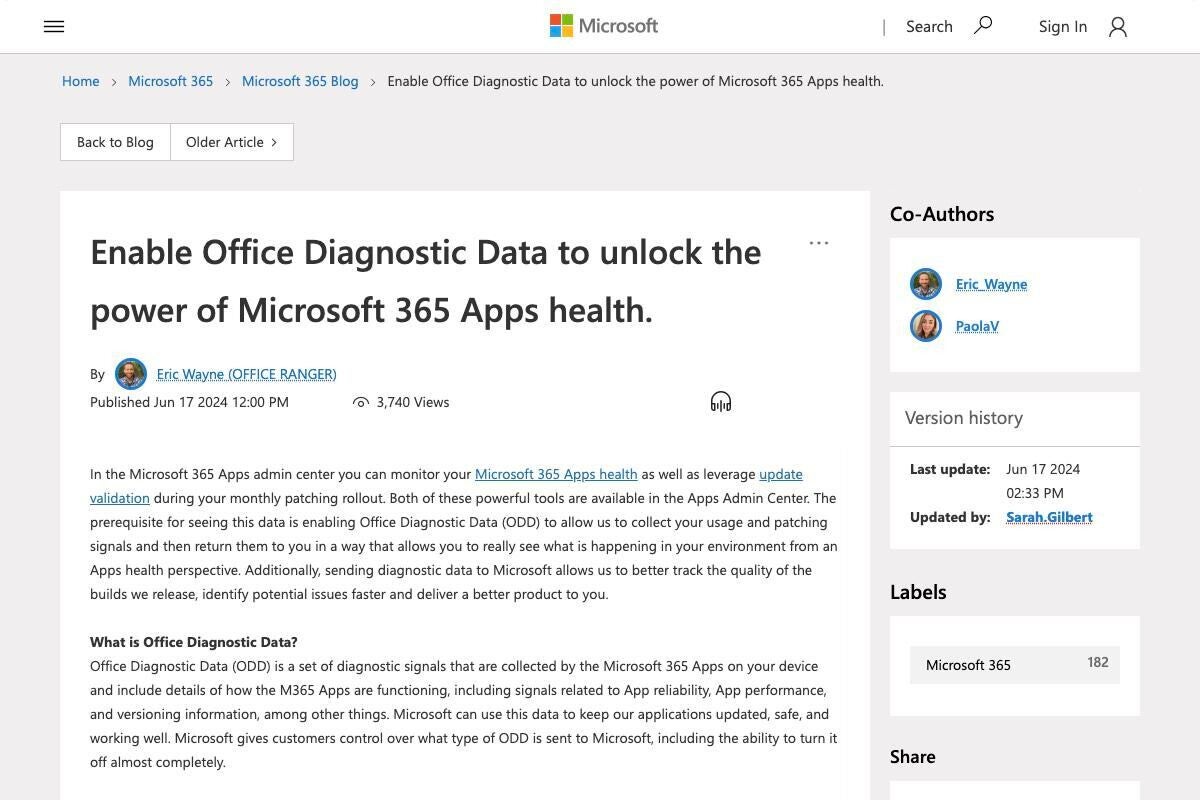 Office診断データ(ODD)を活用するメリットとは？Microsoftが説明