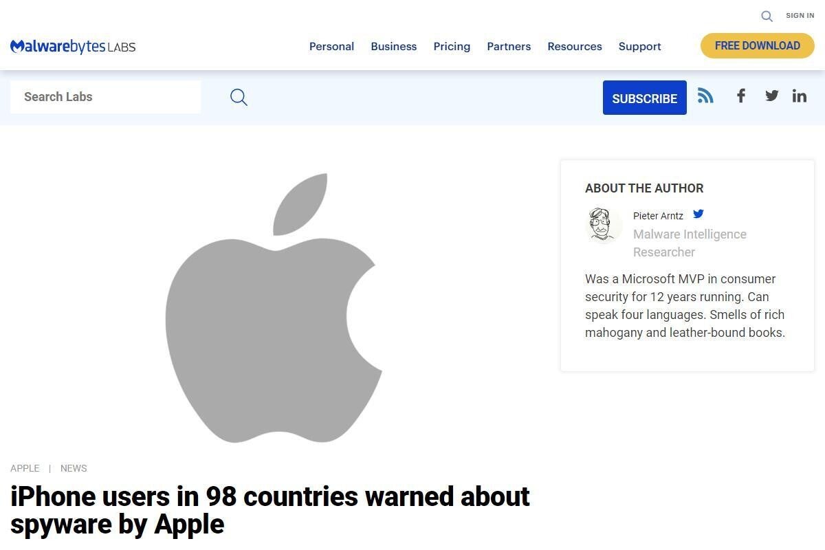 Apple、iPhoneのスパイウェア脅威通知を98カ国へ、対処法は