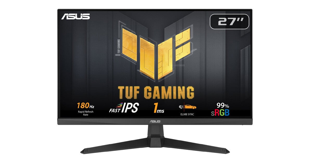 ASUS「TUF Gaming」、180Hzリフレッシュレートの27型／24.5型ゲーミング液晶