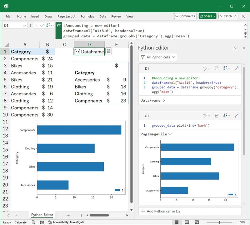 Excel上でPythonを使用できる「Python Editor」がインサイダーベータ版に