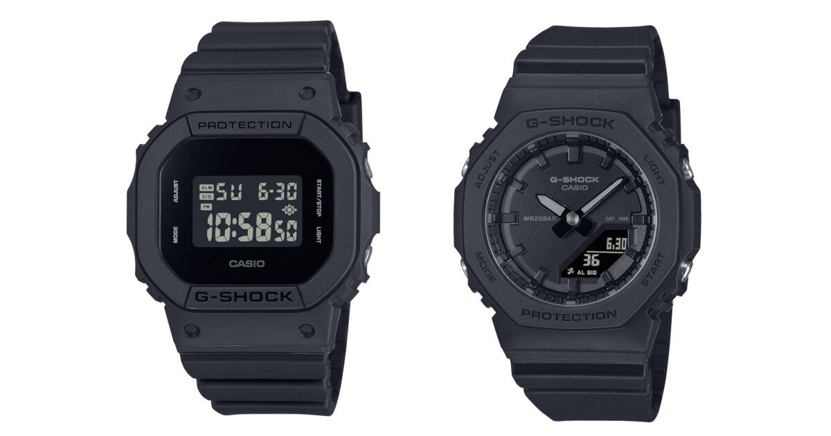 G-SHOCK、小型モデル「GMD-S5600」「GMA-P2100」にオールブラックの新色