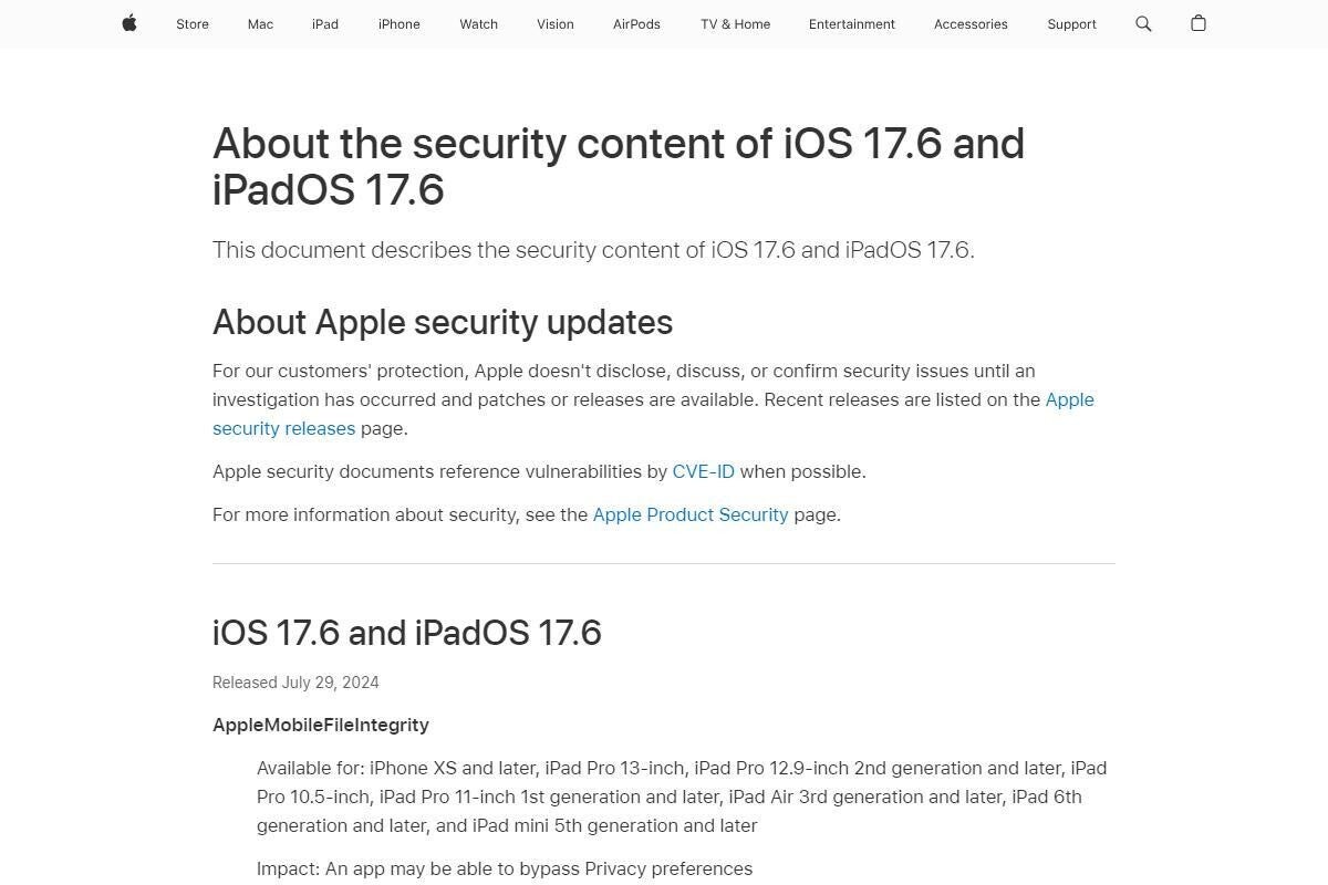 iPhoneなどApple製品に修正アップデート、77件の脆弱性を修正