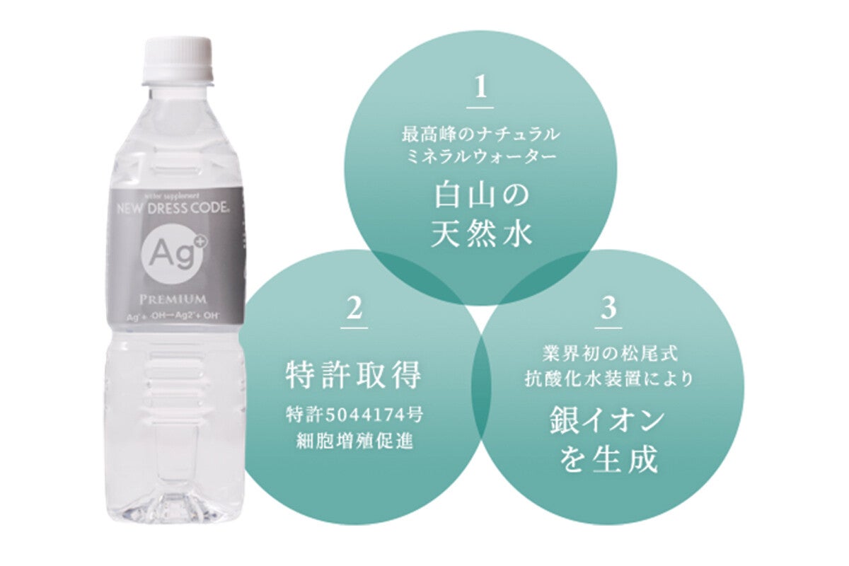 石川県の霊峰・白山の天然水をベースにした銀イオン配合飲料水発売