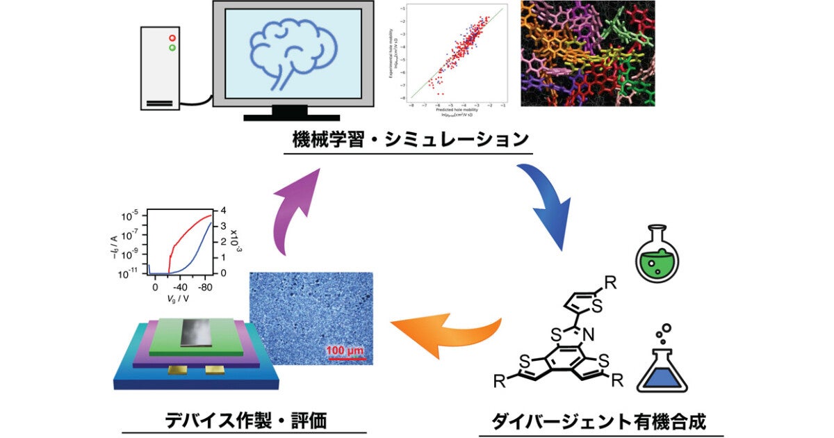 大阪公大、機械学習を用いて高性能な有機半導体分子の合成に成功