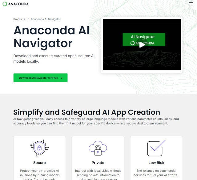 ローカル環境で200以上の生成AIモデルを活用できる「Anaconda AI Navigator」の一般提供