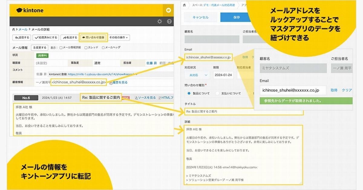 サイボウズ、kintoneの新オプション「メール共有オプション」提供