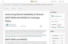 Microsoft、DNSSECを使用した受信SMTP DANEの一般提供を開始