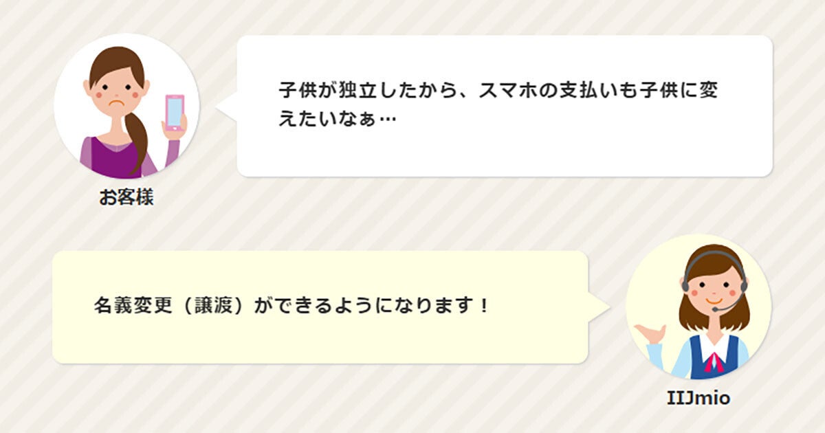 IIJmio、ギガプランで「名義変更（譲渡）」を2025年2月に提供開始