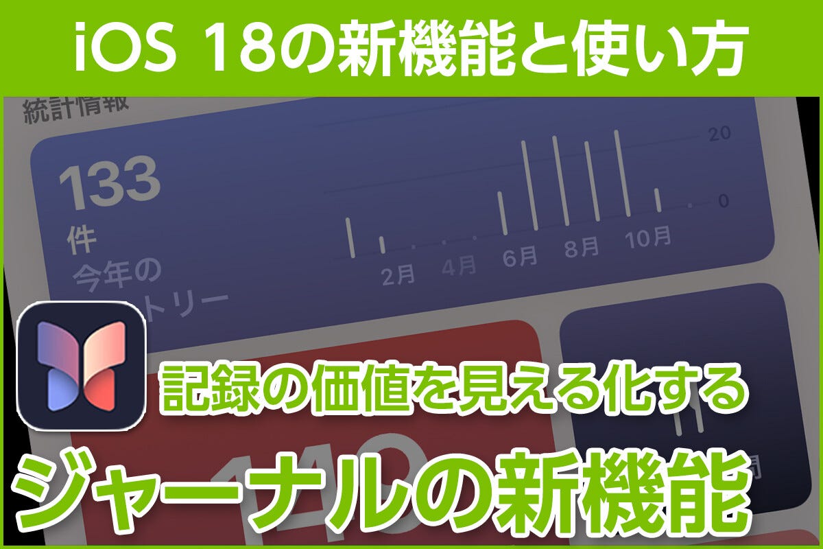 iPhone基本の「き」 第628回 記録の価値を見える化する「ジャーナル」の新機能 - iOS 18の新機能