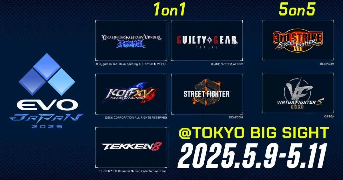 初の5on5形式を2タイトルで採用した「EVO Japan 2025」、12月4日からエントリー受付開始