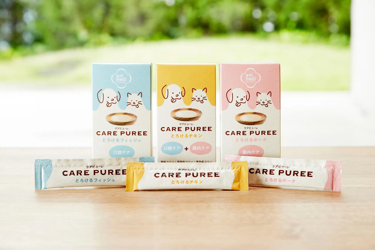 愛犬・愛猫の健康をサポートする「CARE PUREE」に、口腔ケア＆腸内ケアができるチキン味が新登場