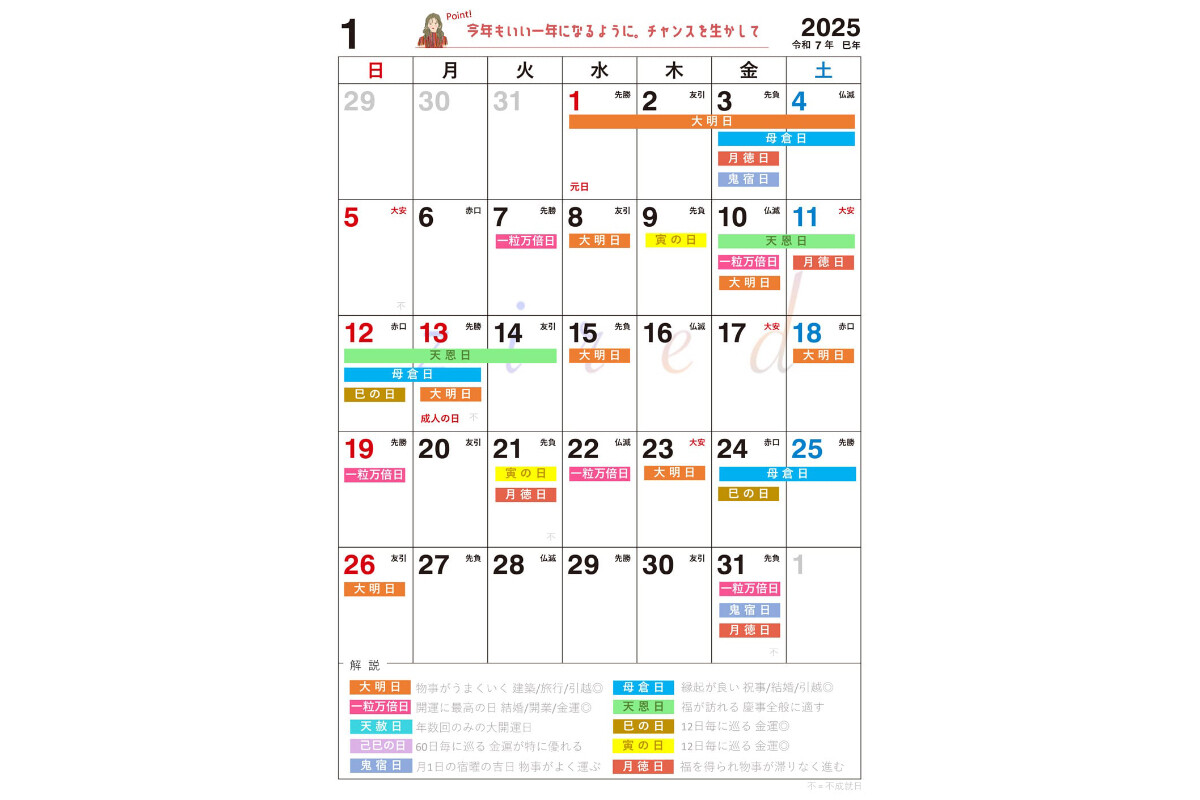 【2025年1月の開運日】注目は1月3日! 4つの吉日の意味とは?