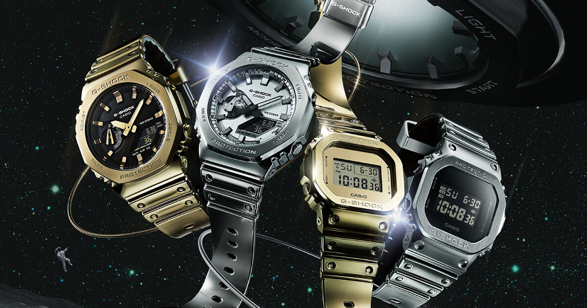 カシオ、装着性と耐摩耗性を両立させた金属調樹脂バンドの「G-SHOCK」