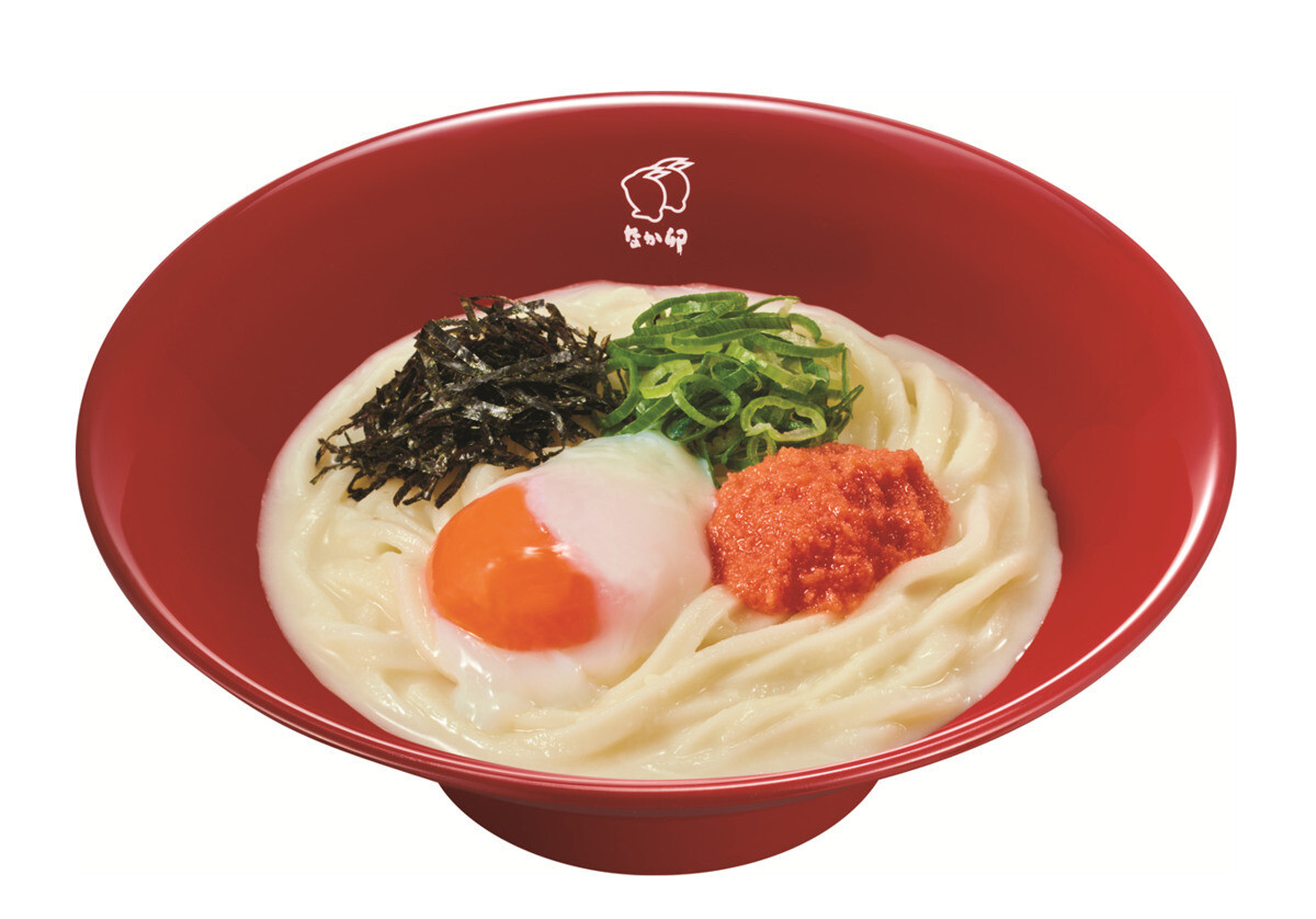 なか卯、コクのある温うどん「温たま明太クリームうどん」を発売