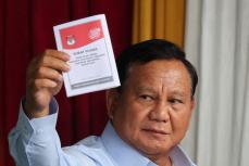 インドネシア大統領選、プラボウォ氏が勝利宣言　過半数獲得見通し