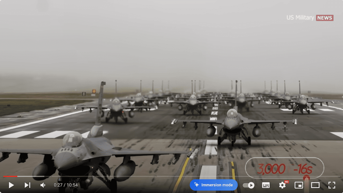 【動画】究極の戦闘機F16と、トップガン・マーヴェリックのSU-57とのドッグファイト