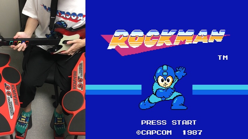 『ロックマン』をギター型＆ドラム型のコントローラーで操作！ ギターを弾くとバスターを撃つロックな縛りプレイ