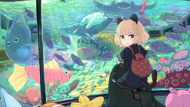 お魚いっぱい 水族館 を楽しむ女の子キャラクターのイラスト詰め合わせ 記事詳細 Infoseekニュース