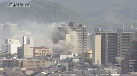 【速報】「煙があがっている」　鳥取市の中心市街地で火事　けが人なし