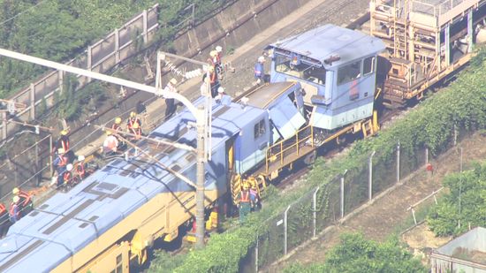保守車両の事故、作業終え停止の車両に名古屋駅から移動の別車両が衝突