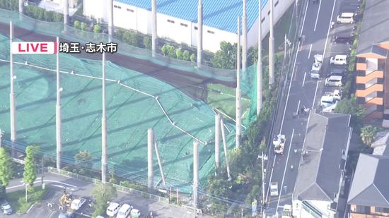 竜巻か　ゴルフ練習場の支柱折れるなど被害　埼玉・志木市