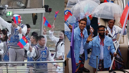 雨の中でも光る　各国の選手が個性豊かなユニホームでパリ五輪開会式を彩る