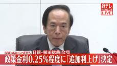 【動画】日銀・植田総裁が会見　政策金利0.25％程度に「追加利上げ」決定
