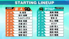 【スタメン】菅野智之と石川雅規の投げ合い　前日胸部に打球あたったヤクルト木澤尚文はベンチメンバー