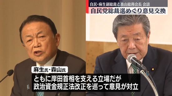 自民・麻生副総裁と森山総務会長が会談　総裁選めぐり意見交換