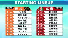 【スタメン】巨人は泉口友汰にかわってモンテスがショートスタメン　広島は末包昇大が5番