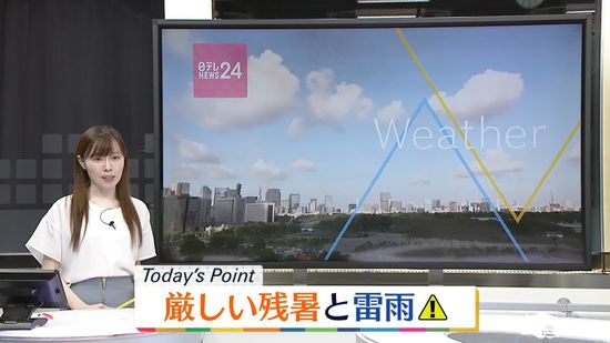 【天気】関東～西日本は広い範囲で晴れ　内陸や山沿いは午後はにわか雨や雷雨に注意