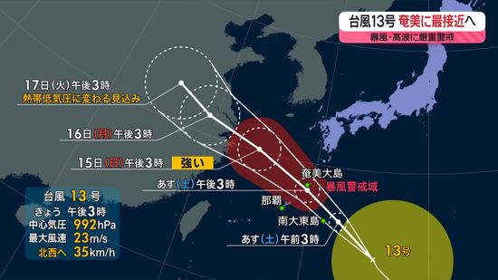 【あすの天気】関東～九州は猛暑続く　台風13号が奄美へ　四国や九州南部も激しい雨