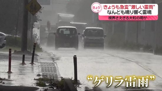 きょうも天気急変…各地で激しい雷雨に　視界さえぎる大粒の雨も