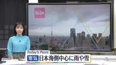 【天気】北日本や日本海側では日中、所々で冷たい雨