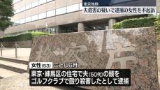 “夫をゴルフクラブで殴り殺害”女性を不起訴処分