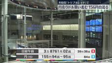 日経平均3万8761円02銭　午前終値