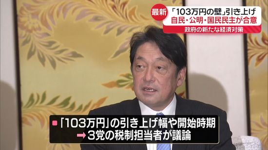 新たな経済対策に「103万円の壁」引き上げ明記で合意　自公国・政調会長会談