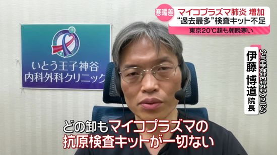 “過去最多”マイコプラズマ肺炎の患者数が増加　検査キットは不足に…