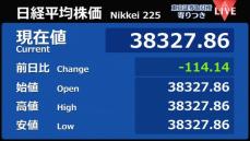 日経平均　前営業日比114円安で寄りつき