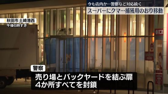 【中継】秋田市のスーパーにクマ…警察など対応続く