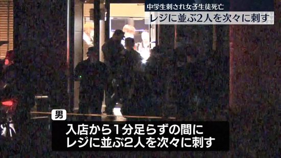 中学生2人が男に刺され、女子生徒死亡…入店から1分足らずの間に次々に刺す　福岡・北九州市