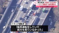 トラック運転手「脇見運転を」　東名高速で7台絡む事故　6人ケガ