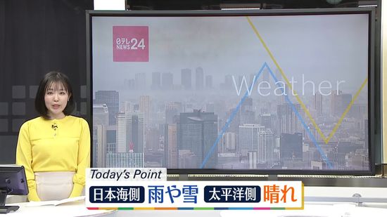 【天気】日本海側で雨や雪　太平洋側は日差し戻る