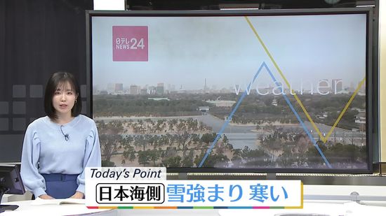 【天気】日本海側で雪強まり真冬の寒さ　太平洋側は夜に冷え込み