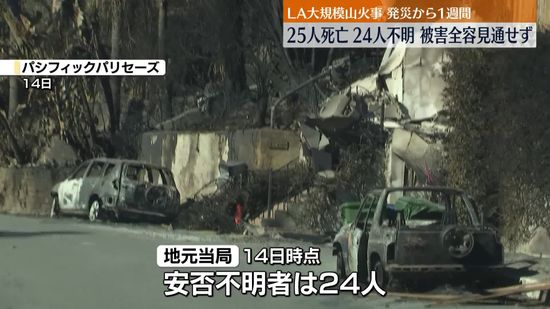 ロサンゼルス大規模山火事…発災から1週間　25人死亡、不明者24人　被害の全容見通せず