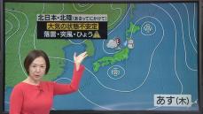 【あすの天気】太平洋側は晴れて暖かい陽気続く　日本海側では昼頃から雨や雪